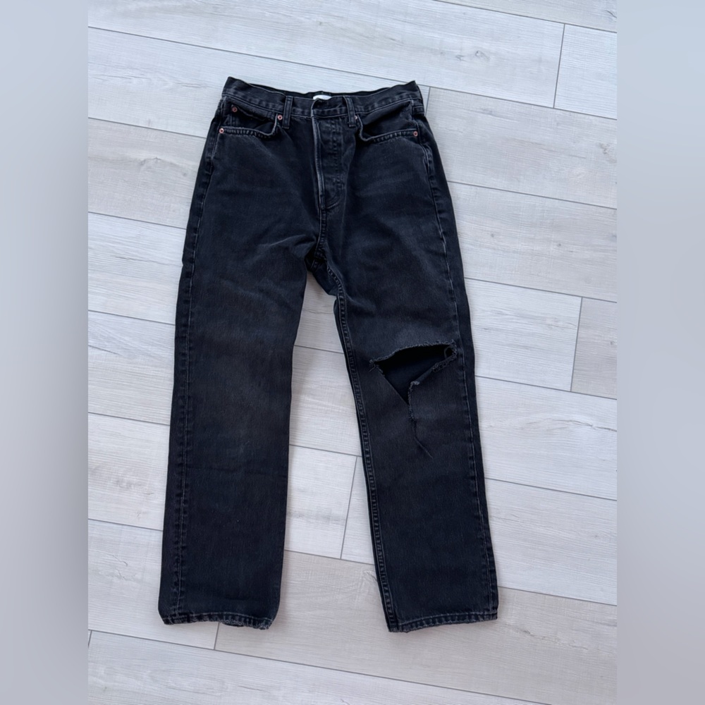 Topshop Women’s Distressed Black Jeans